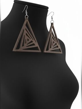 Triangles Angle ▪︎ Wood Enriched Laser Cut Earringz